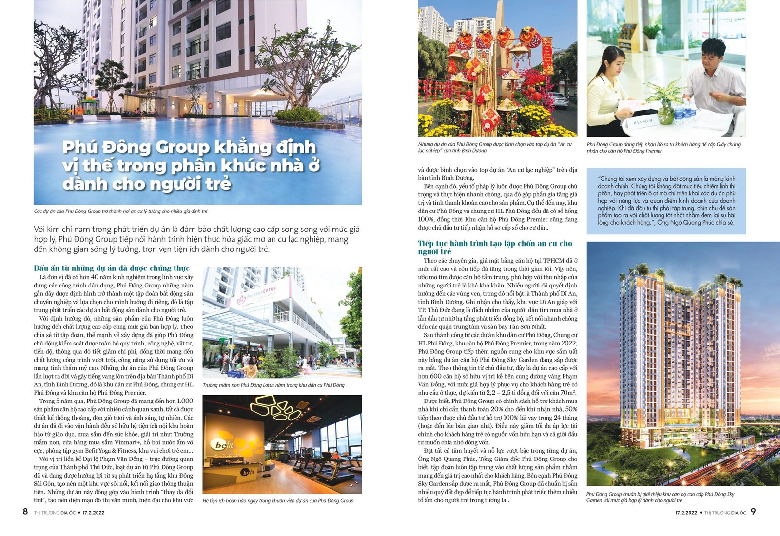 PHÚ ĐÔNG GROUP KHẲNG ĐỊNH VỊ THẾ TRONG PHÂN KHÚC NHÀ Ở CHO NGƯỜI TRẺ – THỊ TRƯỜNG ĐỊA ỐC SAIGONTIMES