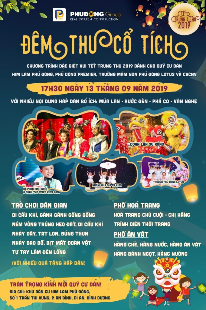 NGÀY HỘI ĐÊM THU CỔ TÍCH CHÀO ĐÓN TẾT TRUNG THU CÙNG PHÚ ĐÔNG GROUP