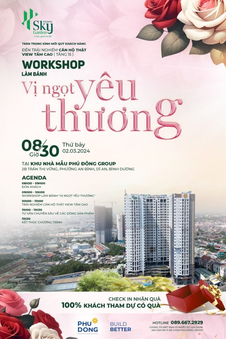 TRẢI NGHIỆM “VỊ NGỌT YÊU THƯƠNG” CÙNG WORKSHOP LÀM BÁNH KEM TẠI SỰ KIỆN THAM QUAN CĂN HỘ THỰC TẾ PHÚ ĐÔNG SKY GARDEN