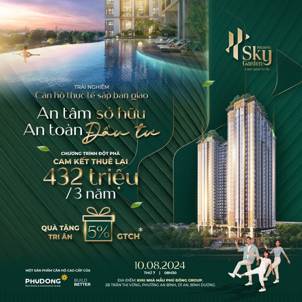 Chương Trình Cam Kết Thuê Lại 432 Triệu/3 Năm Tại Phú Đông Sky Garden