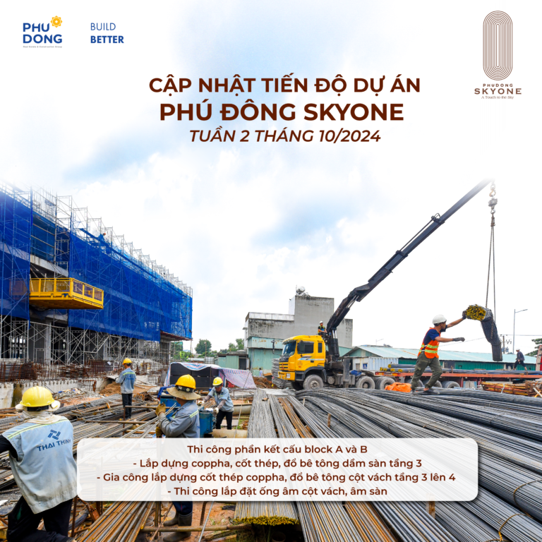 Cập nhật tiến độ Phú Đông SkyOne tuần 2 tháng 10/2024